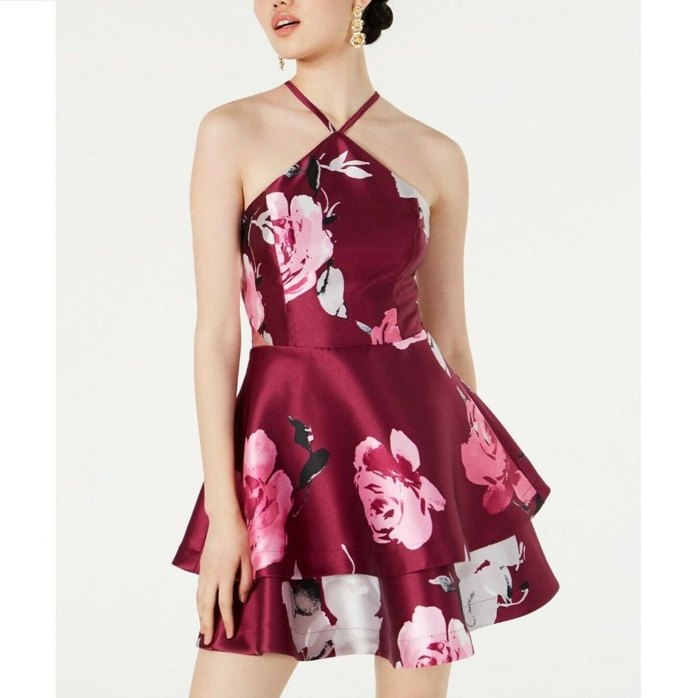 Speechless 11 Purple Pink Floral Dress NWT AP39